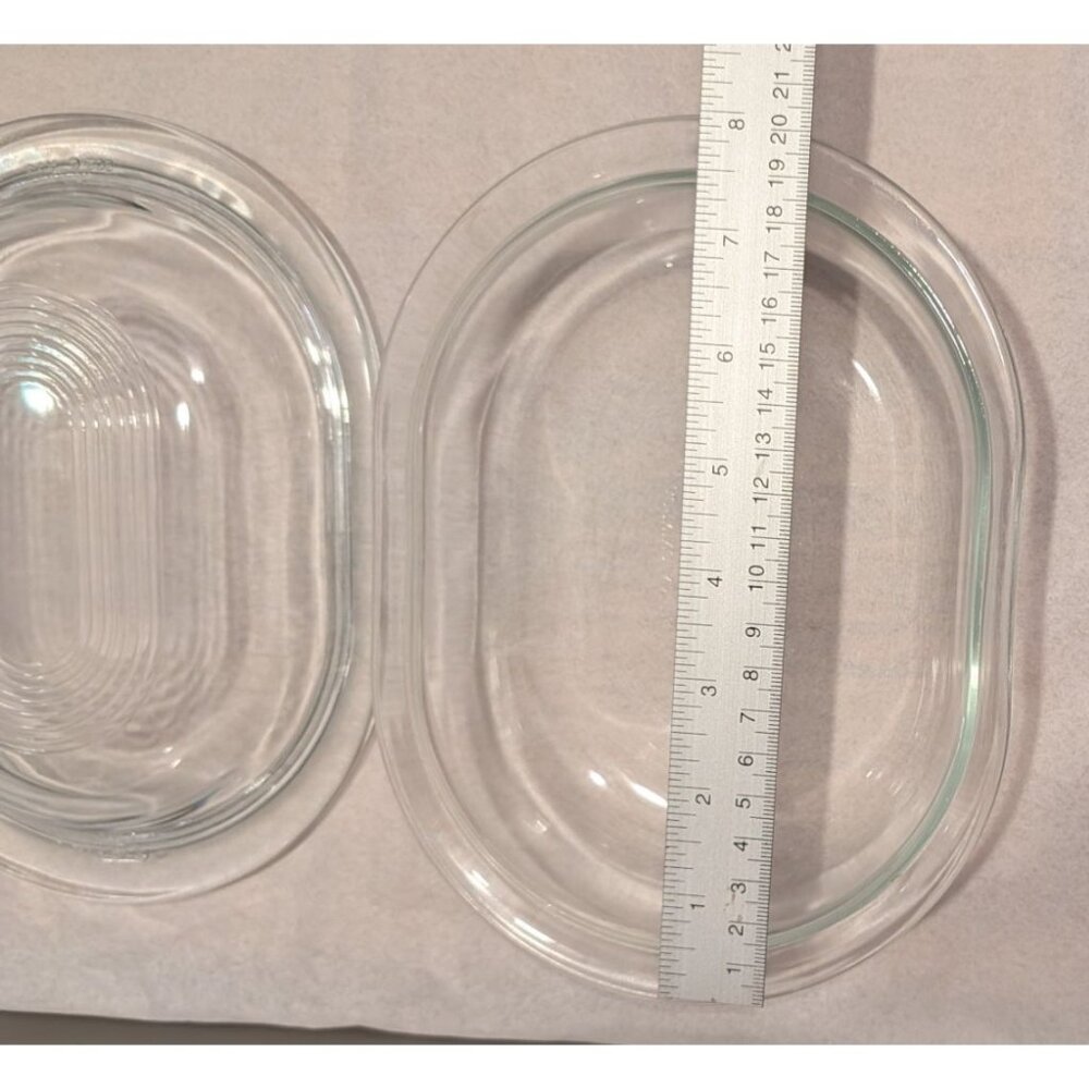 Pyrex 602-C Clear Glass Oval Casserole Dish with Ribbed Lid - Picture 13 of 16